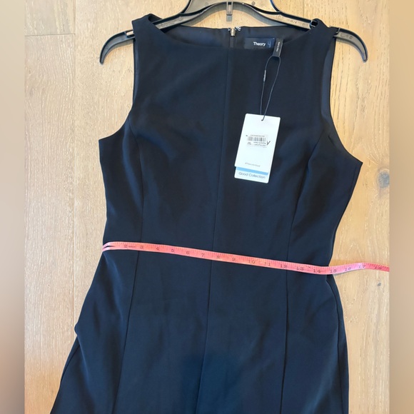 Theory Sleeveless Mermaid Mid Crepe Dress Black Sz 6 NEW NWT - Picture 10 of 11